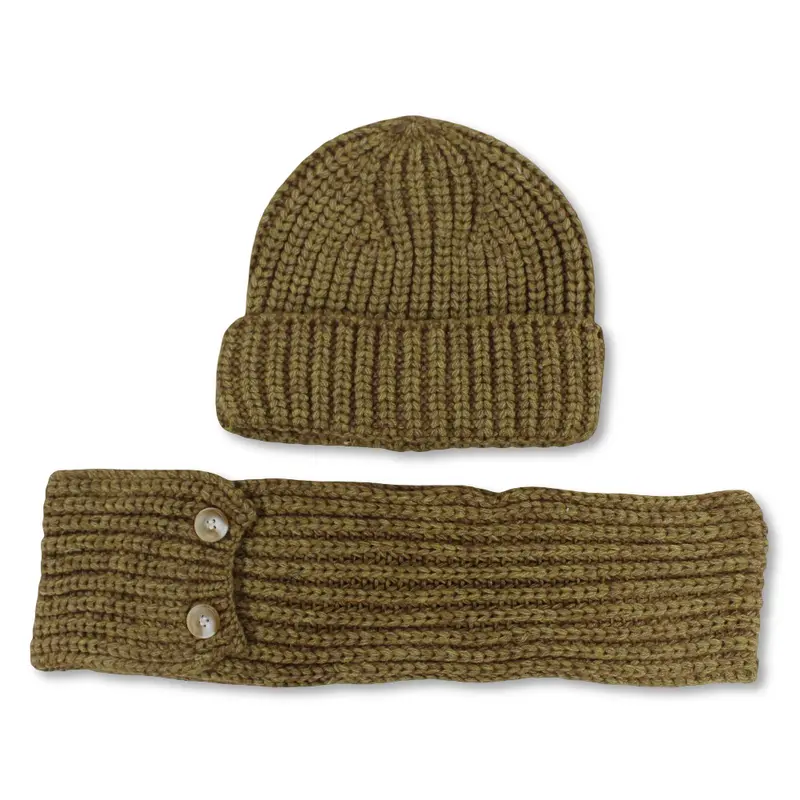 Unisex Beanie & Scarf Set  Coffee