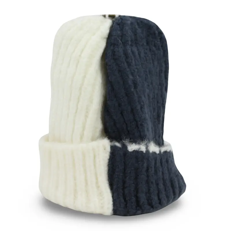 Unisex Knitted Beanie  Navy/Off-White