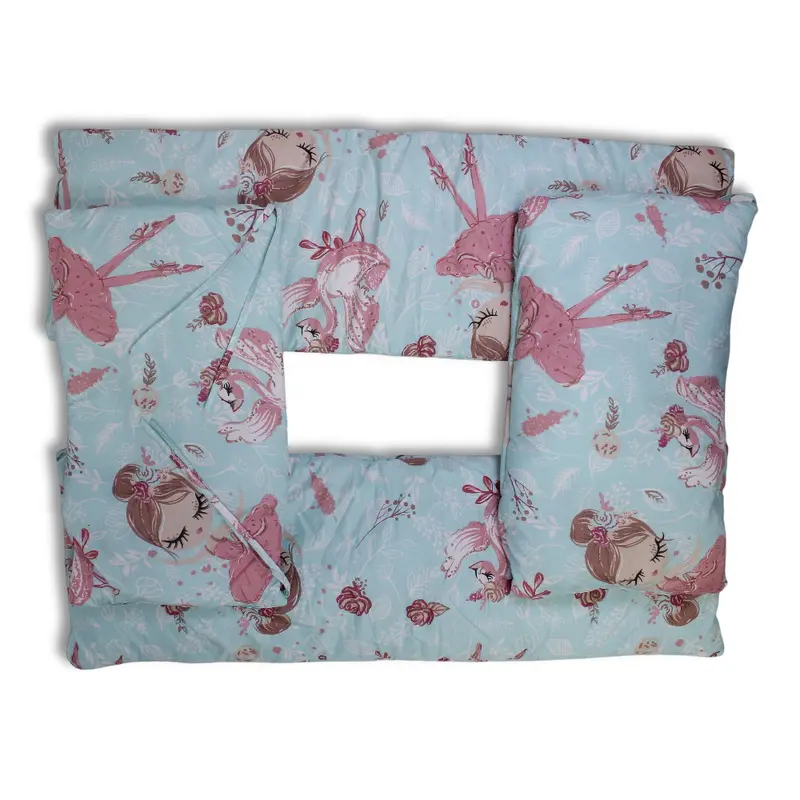 Baby Crib Bumper Set  Aqua with Ballerina and Swan Print