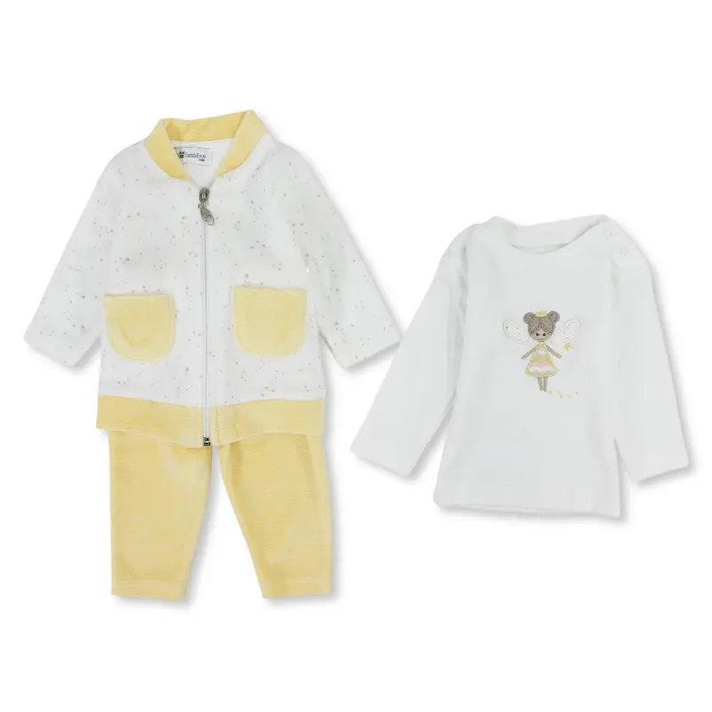 Baby Girls Velvet 3-Piece Outfit Set  Ballerina Design