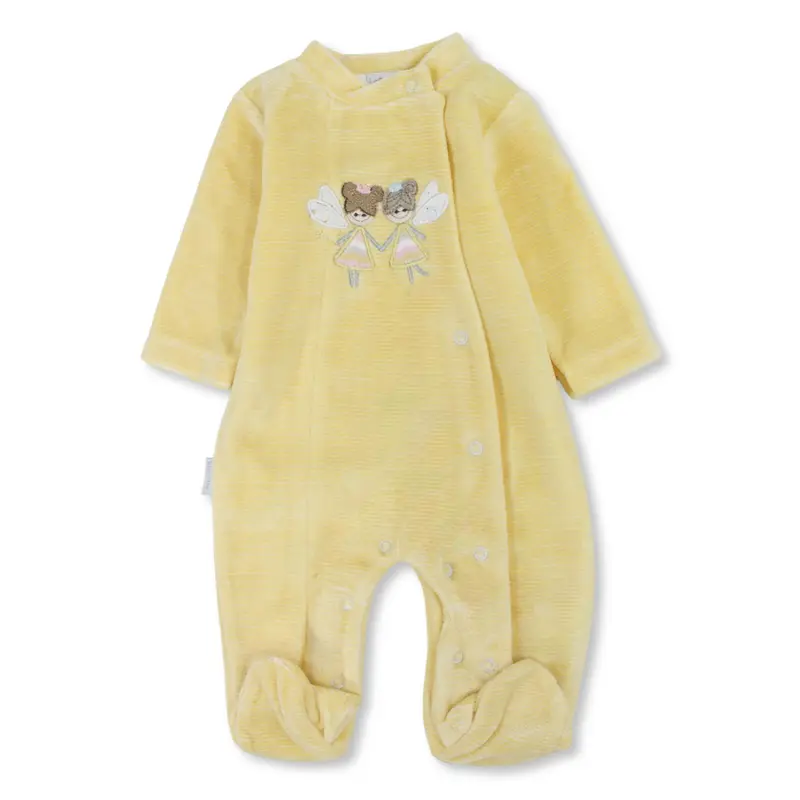 Baby Girls Velvet Baby Footie  Ballerina Design