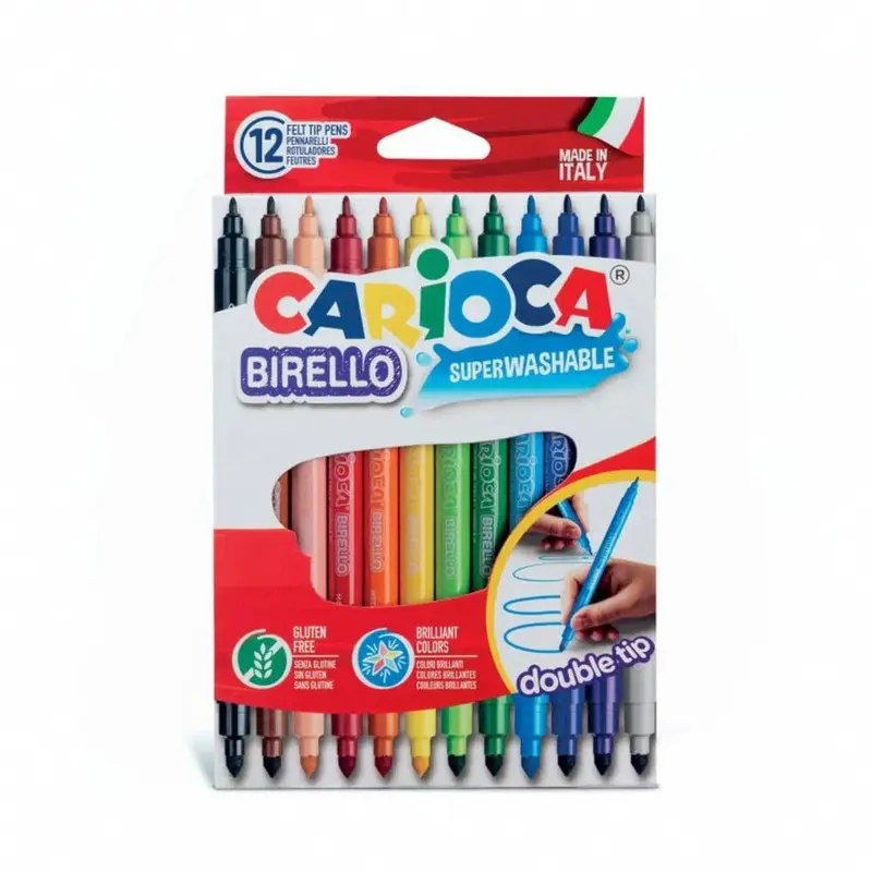 Carioca Double Tip Coloring Pens  12 Colors