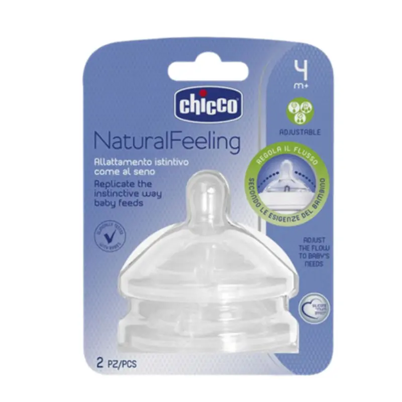 Chicco Natural Feeling Step-up Baby Bottle Teat 2 Pcs 4m+ Adjustable 2 Pc