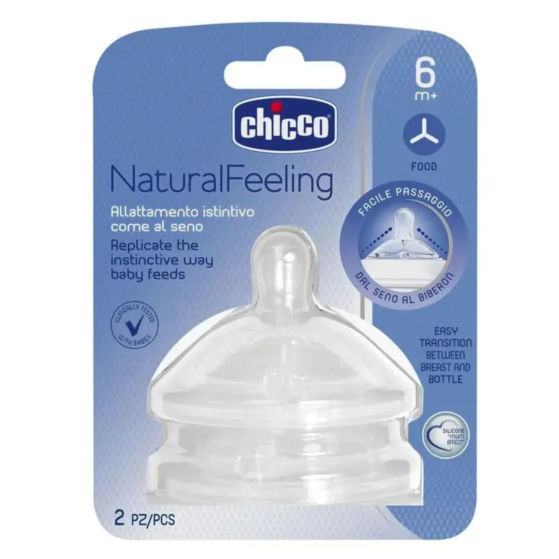Chicco Natural Feelling Teat 6M+ Food Flow (2 Pcs)