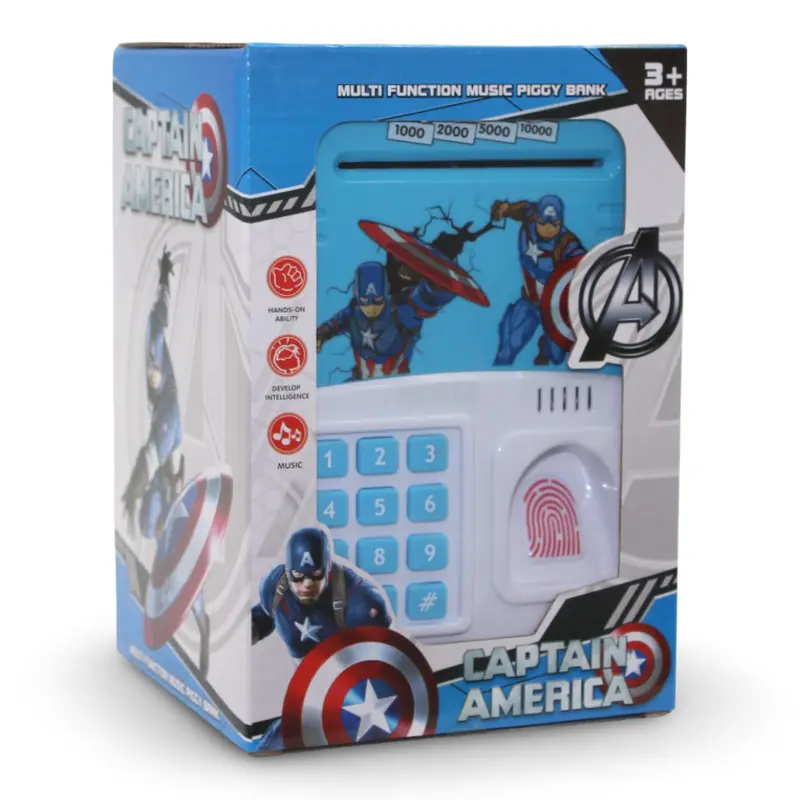Multifunction Music Money Safe  Captain America Design