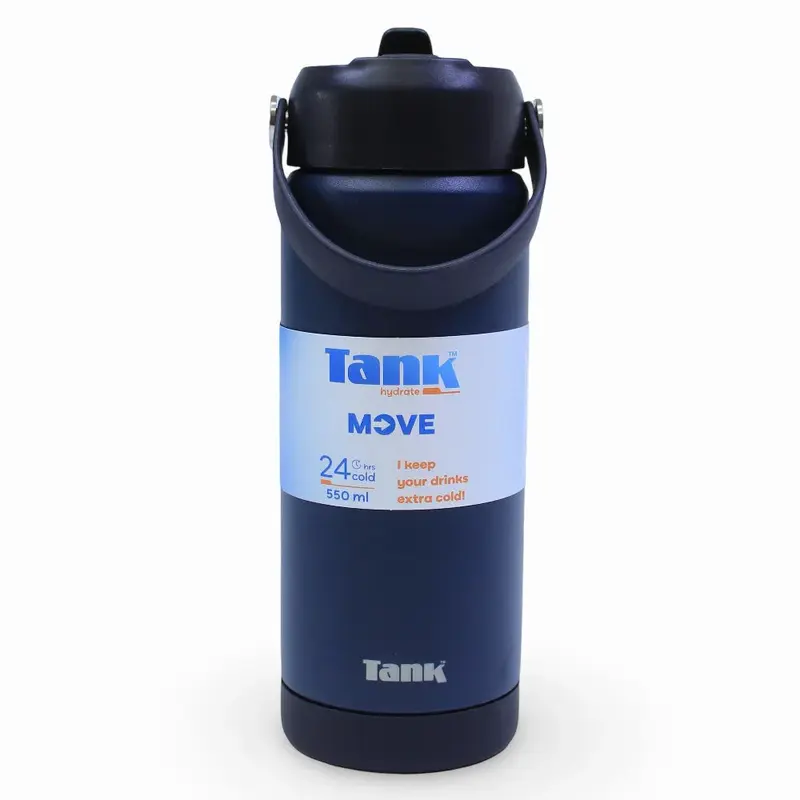 Tank Insulated Stainless Steel Water Bottle 550ml  Navy Blue