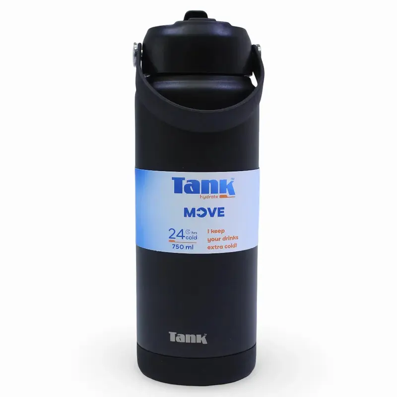 Tank Insulated Stainless Steel Water Bottle 750ml  Black