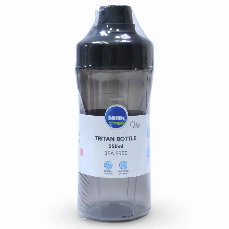 Tank Tritan Water Bottl 550ml  Black