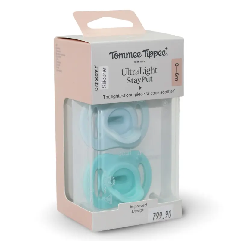 Tommee Tippee Ultra-Light StayPut Silicone Soother  06 Months (Pack of 2)