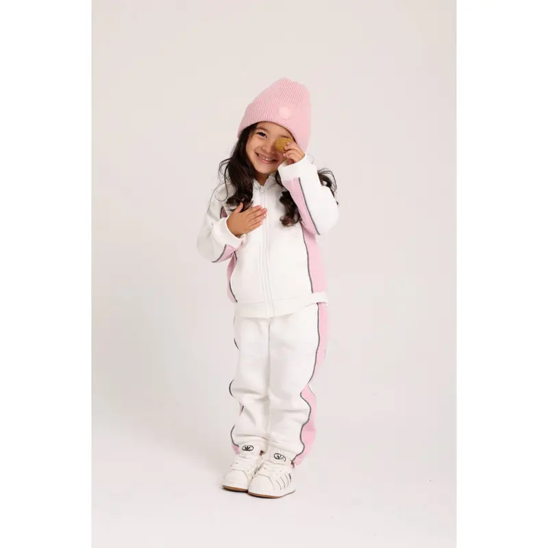Unisex Baby Cotton Outfit Set  Off-White & Pink