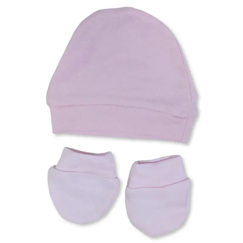 Unisex Baby Cotton Soft Newborn Set  (Beanie + Hand Mittens)