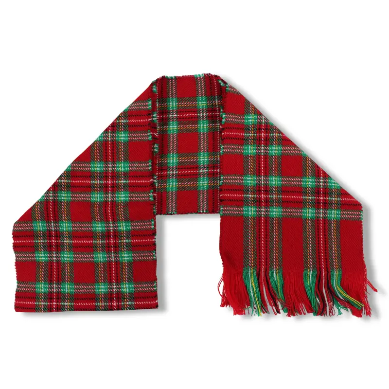 Unisex Checkered Winter Scarf  Red