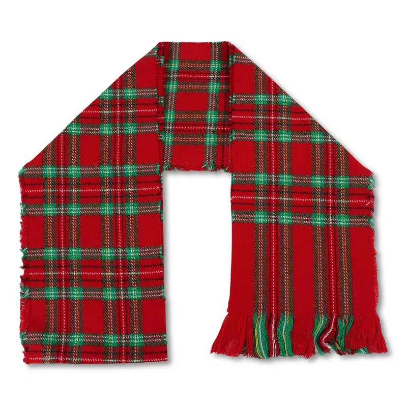 Unisex Checkered Winter Scarf  Red/Green