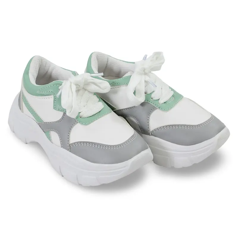Unisex Leather Sneakers  White & Mint