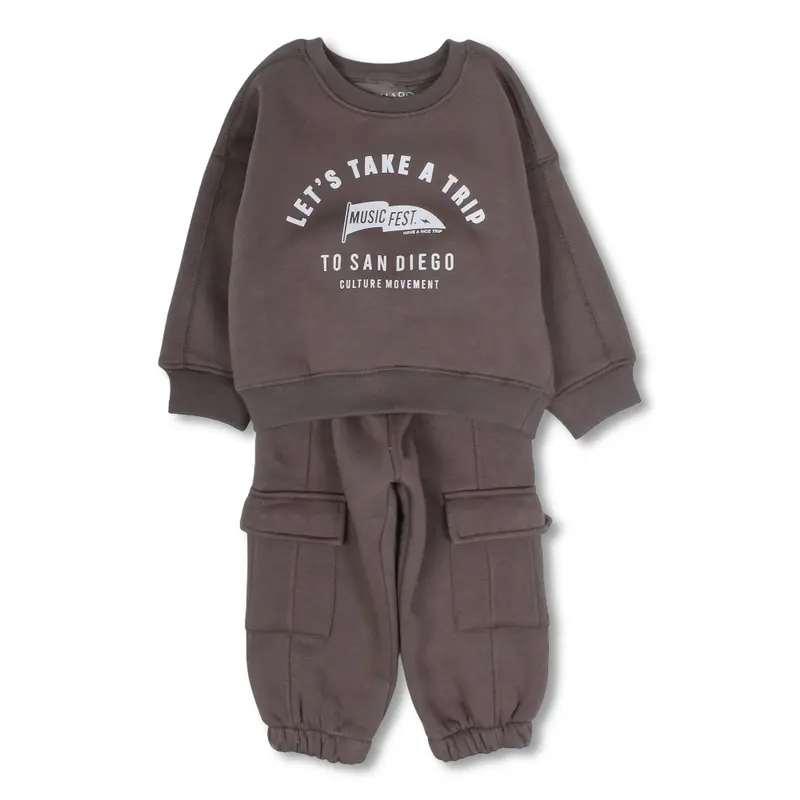 Baby Boys Cotton 2-Piece Outfit Set  Let's Take a Trip Print