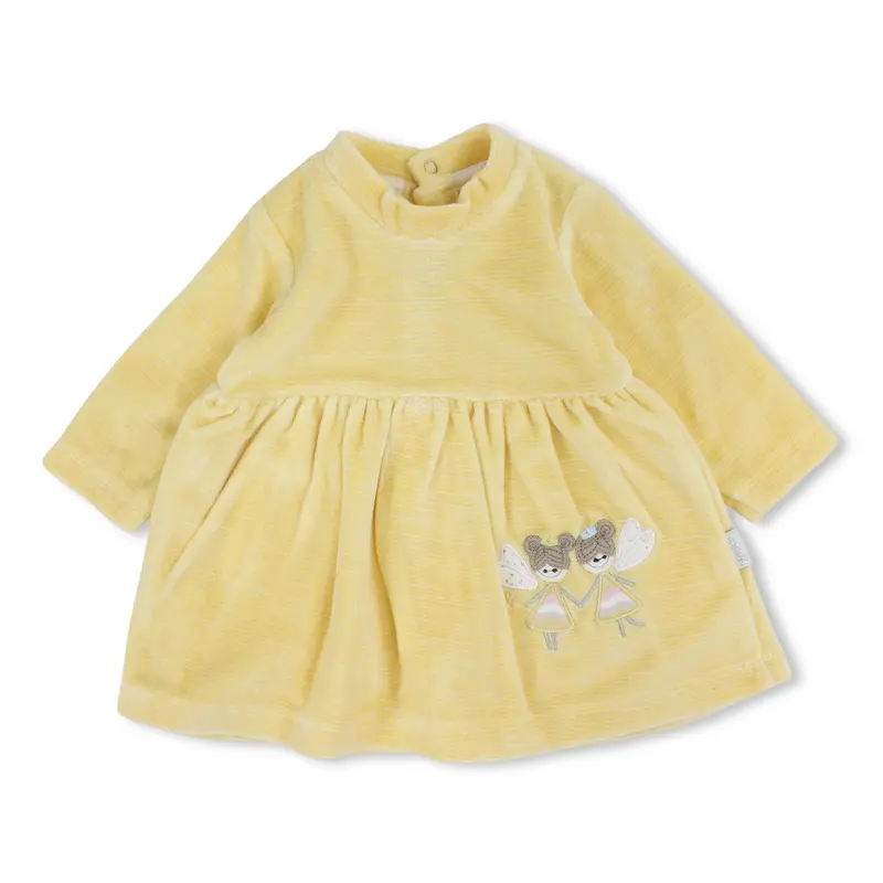 Baby Girls Velvet Dress  Cute Embroidery