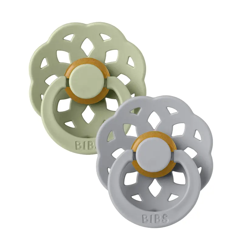BIBS Boheme Pacifier Pack of 2  Latex Size 1 Sage/Cloud