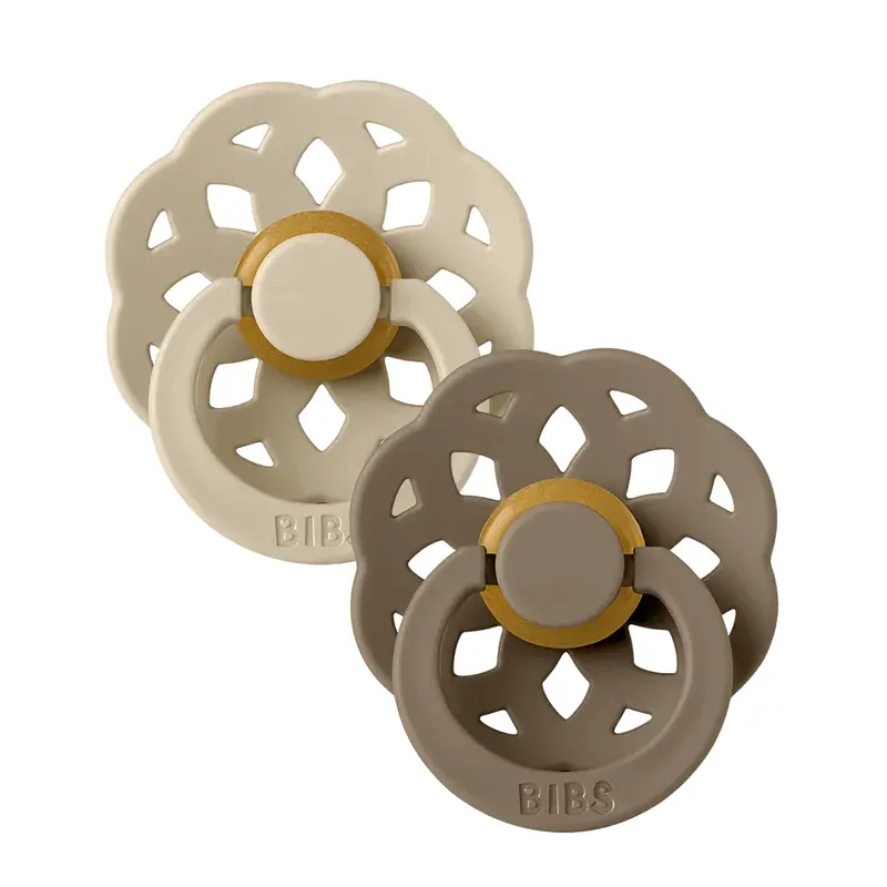 BIBS Boheme Pacifiers Pack of 2  Vanilla/Dark Oak