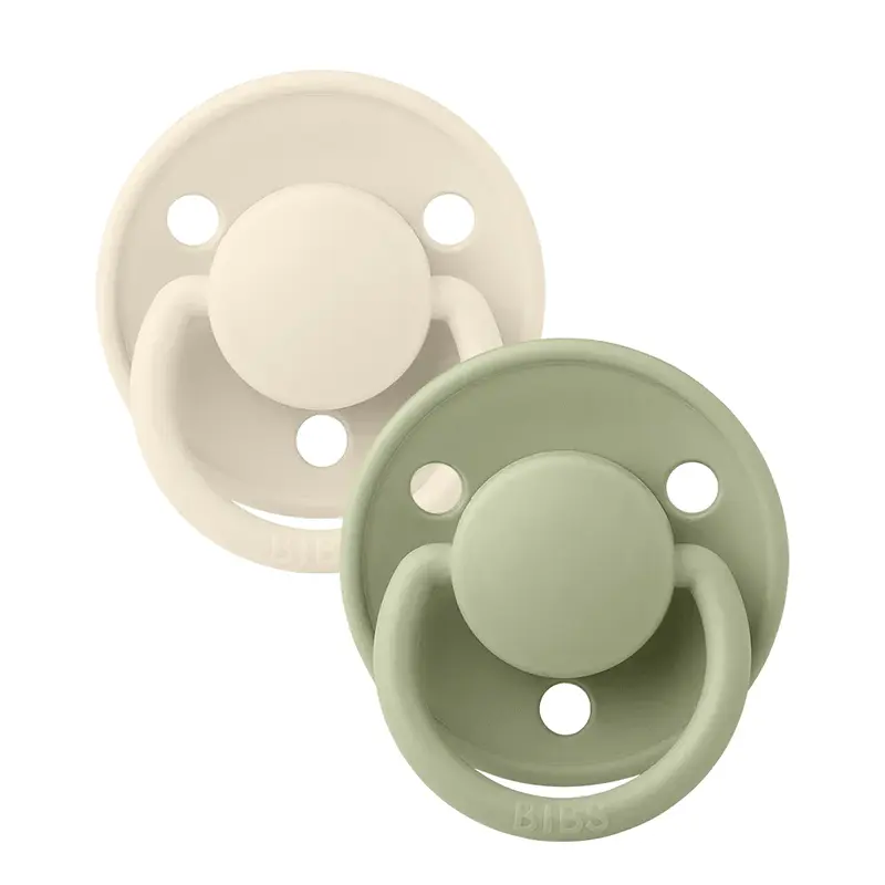 BIBS Pacifier De Lux Pack of 2  Silicone Onesize Ivory/Sage