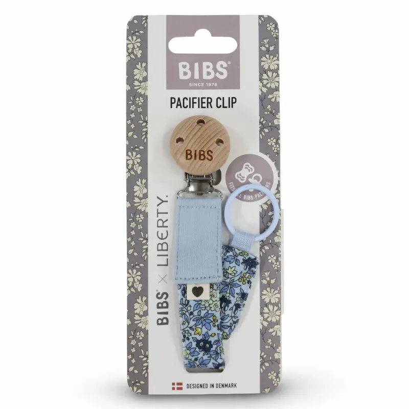 BIBS x Liberty Pacifier Clip - Chamomile Lawn Baby Blue
