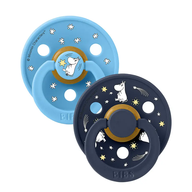 Bibs x Moomin Colour Natural Rubber Pacifier Pack of 2  Good Night Latex Size 1 Breeze Mix