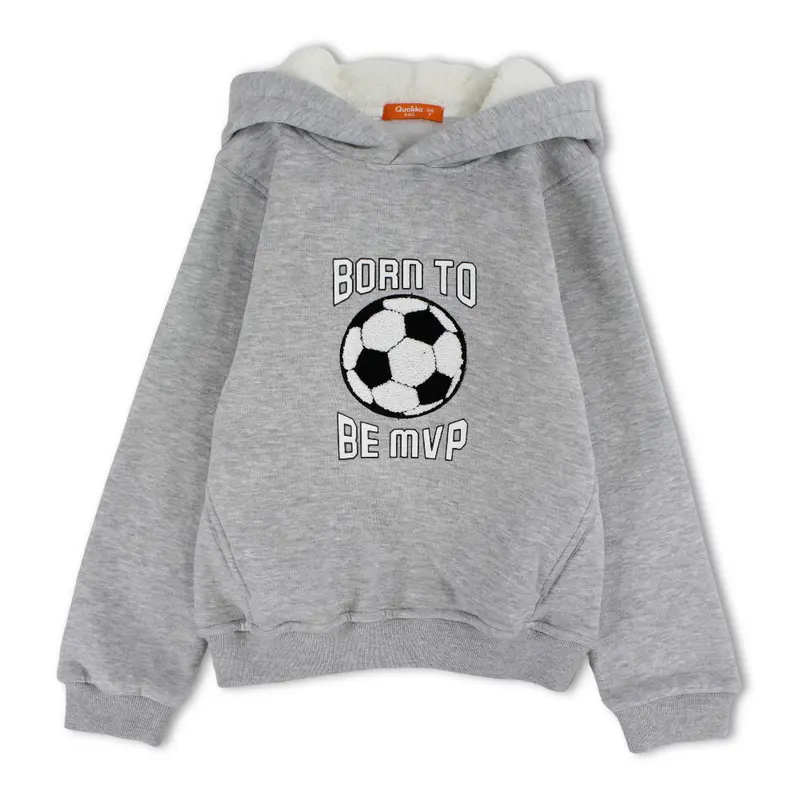 Boys Cotton Hoodie  Born to Be Mvp Print