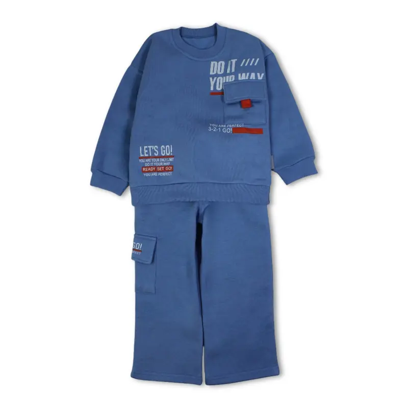 Boys Cotton Pajama Set  Baby Blue with Do it Your Way Print