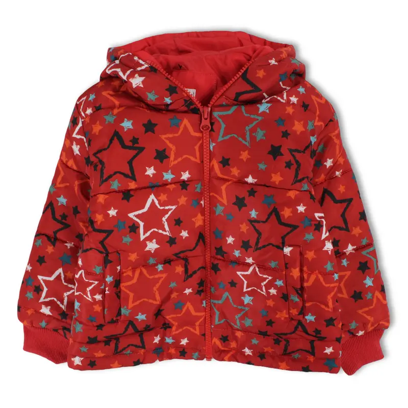 Unisex Waterproof Jacket  Red with Stars Print