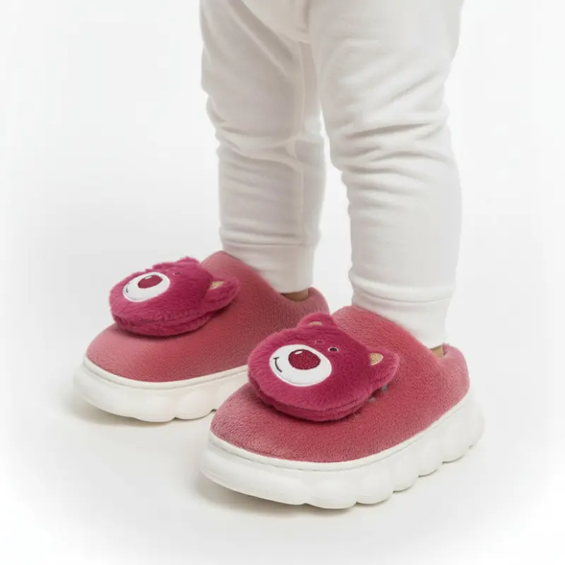 Women's Fur Slippers with Lotso Design