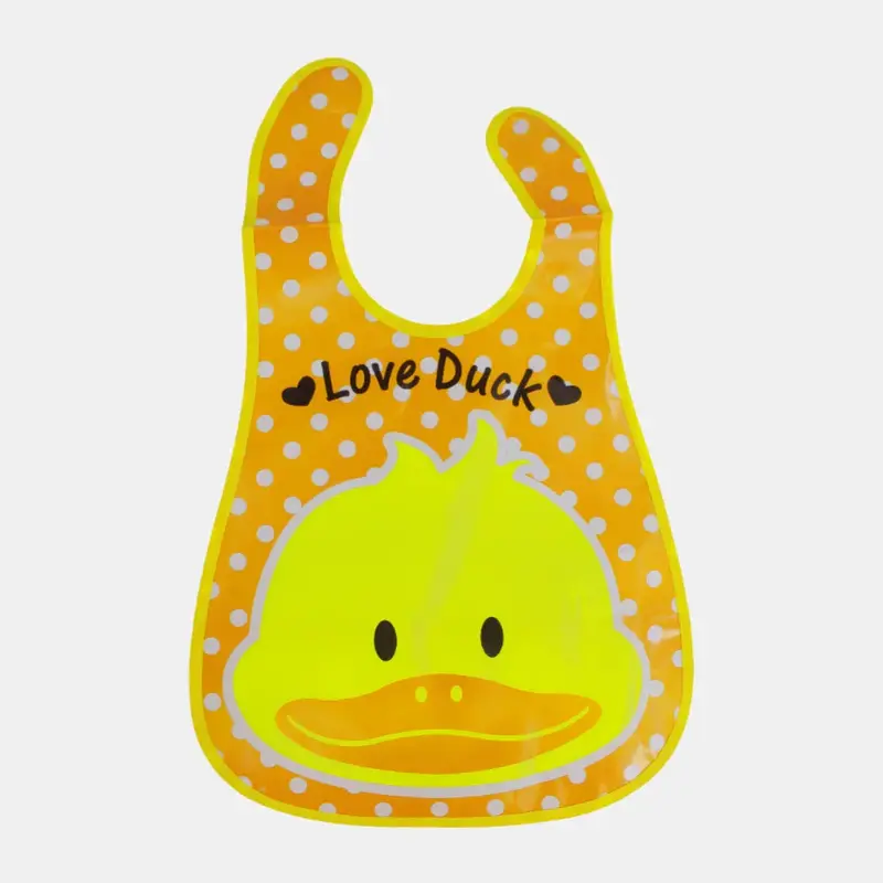 Baby Bib  Orange with Lovely Duckling Design