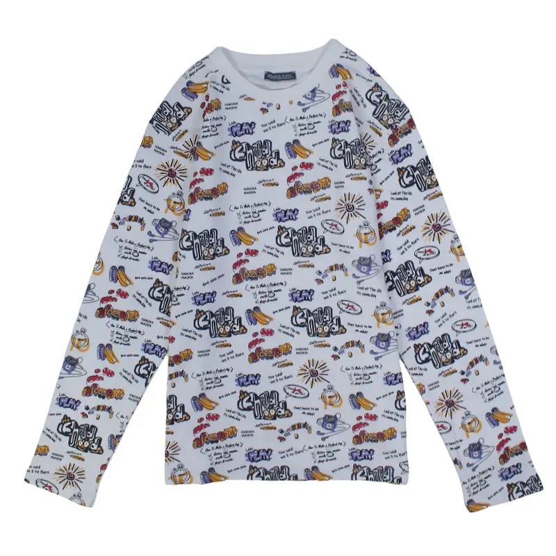Boys Cotton T-Shirt  Off-White with Cool Prints