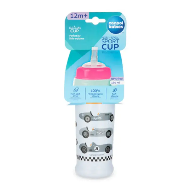 Canpol Babies Non-Spill Sport Cup with Silicon Straw 350ml