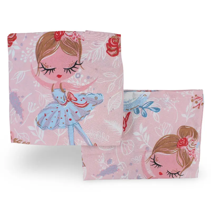 Cotton Bed Sheets  Pink with Ballerina Print