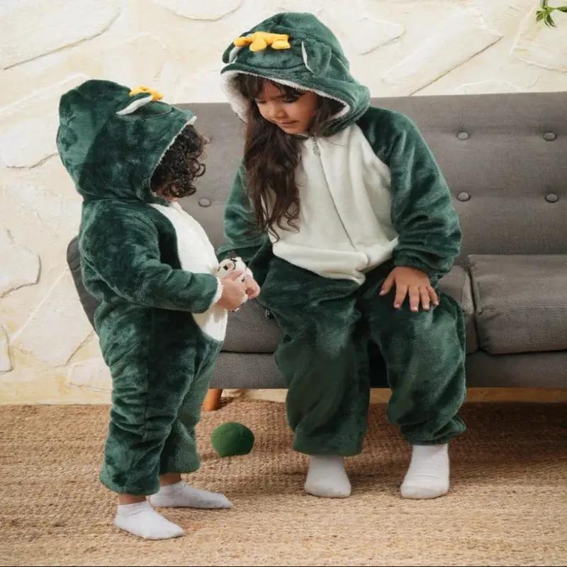 Prince Frog Long-Sleeved Fleeced Hooded Footless Onesie