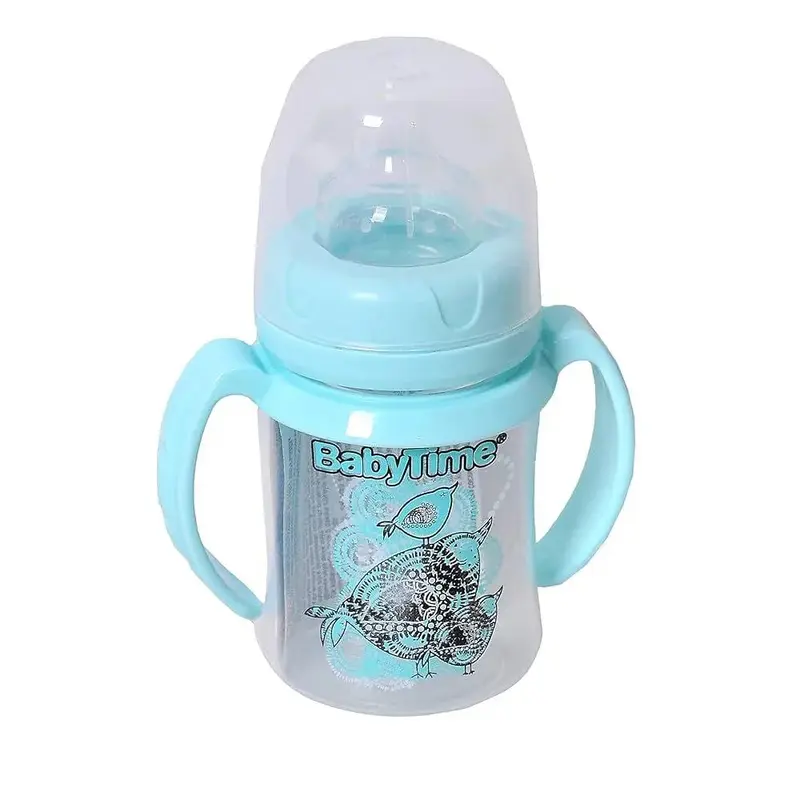 Baby Time Baby Wide Neck Bottle  250ml  Blue & Aqua