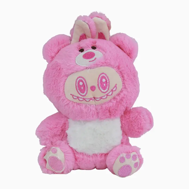 Sitting Labubu Plush Toy  Pink