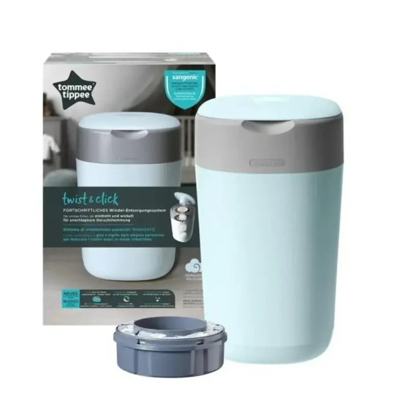 Tommee Tippee Twist & Click Nappy Disposal Bin - Blue