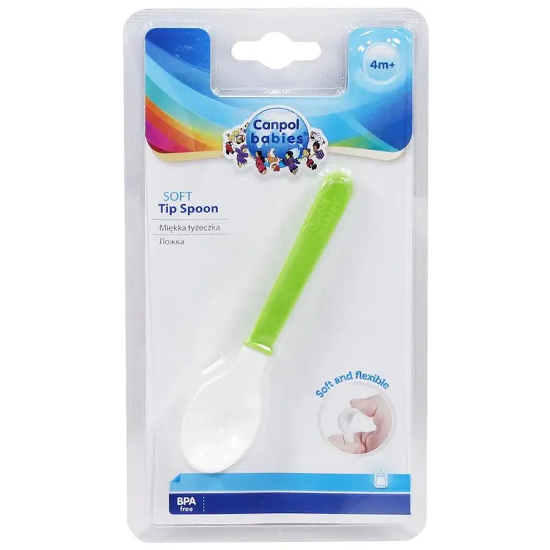 Canpol Babies Soft Feeding Spoon 4 M+  Green