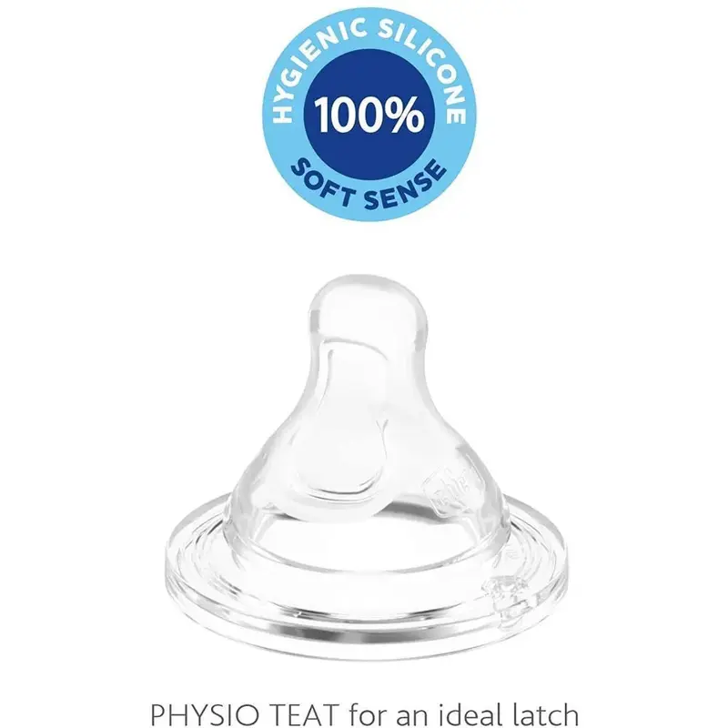 Chicco Perfect-5 Silicone Medium Flow Teat - 2 Pieces