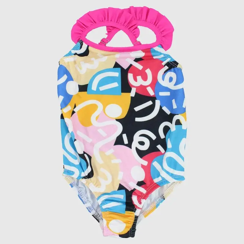 Multicolored Doodles Swim Suit