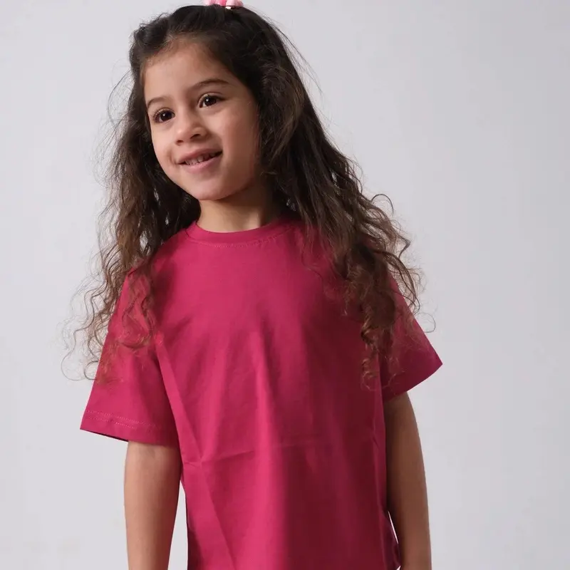Plain Fuchsia Short-Sleeved T-Shirt