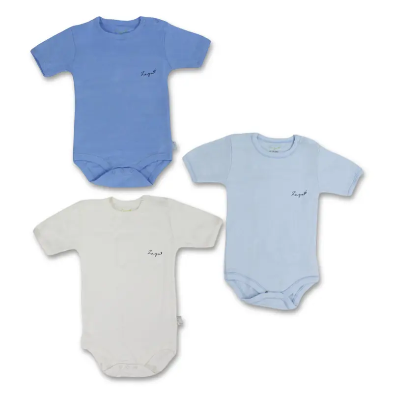 Baby Boys Cotton Short-Sleeved Underwear Bodysuit  Pack Of 3