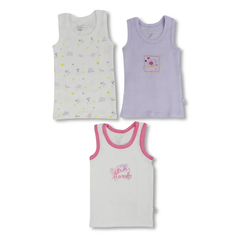 Baby Girls Cotton Undershirt  Pack Of 3