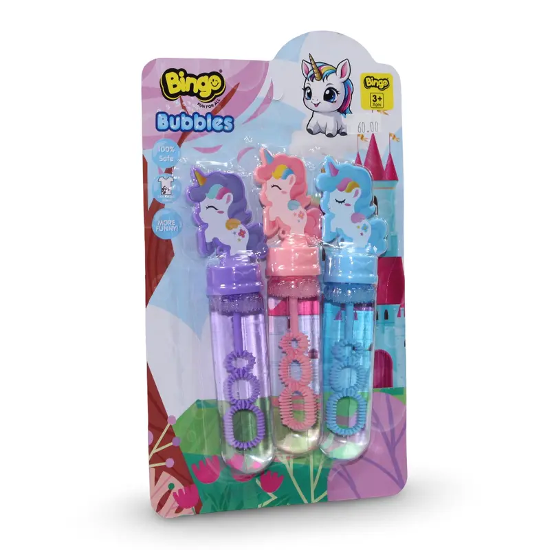 Bingo Bubbles  3-Piece Unicorn Bubble Stick Set (35ml)