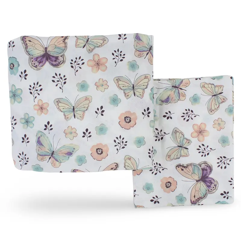 Cotton Bed Sheets  Off White with Roses & Butterflies Print