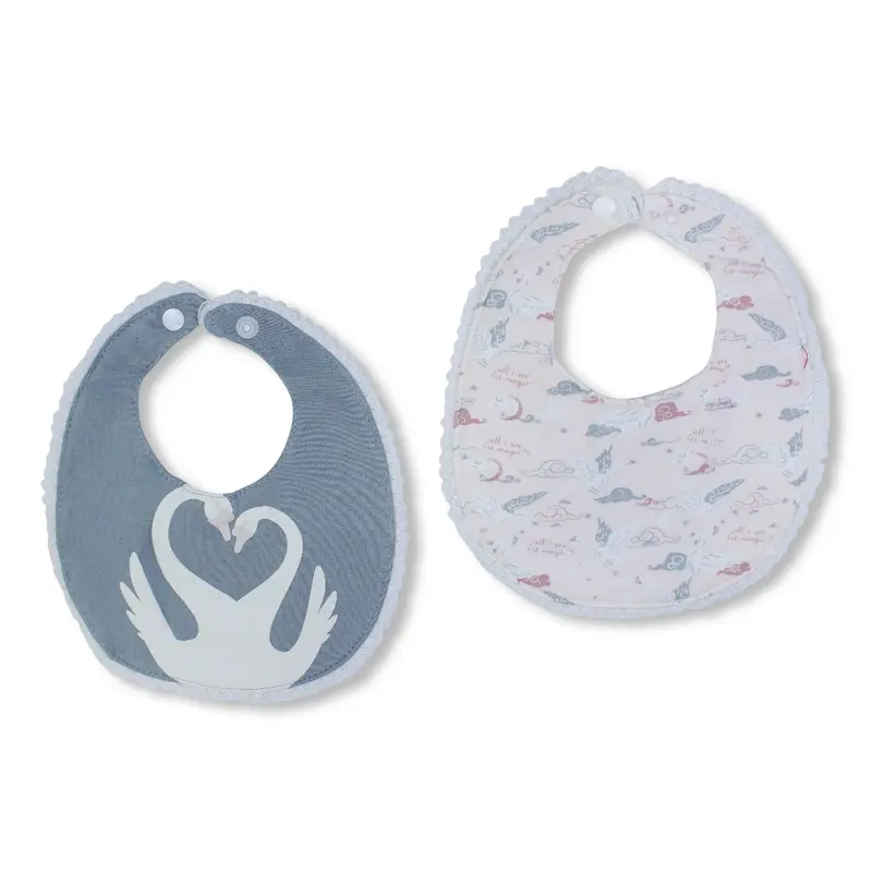 Cotton Bib Set   Cute Flamingo Design (2 Pieces)