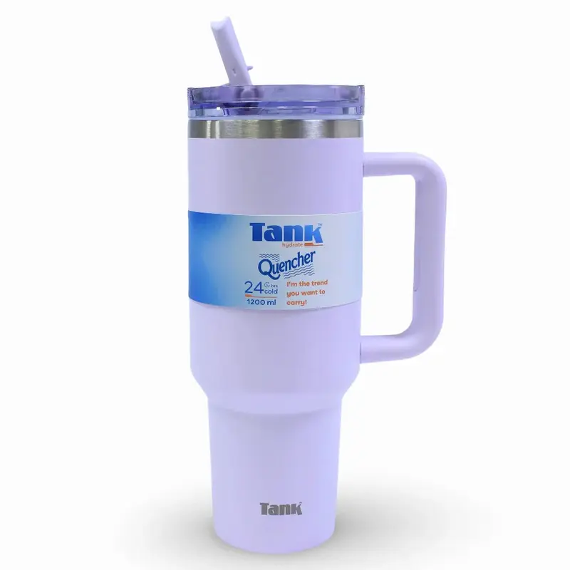 Tank Quencher Insulated Stainless Steel Travel Mug 1200ml  Light Purple