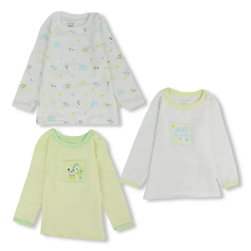 Unisex Baby Cotton Long-Sleeved Undershirt  Pack Of 3