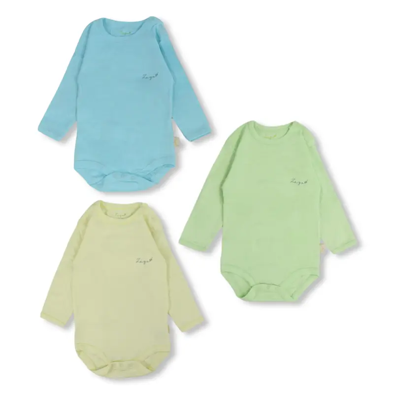 Unisex Baby Cotton Long-Sleeved Underwear Bodysuit  Pack Of 3