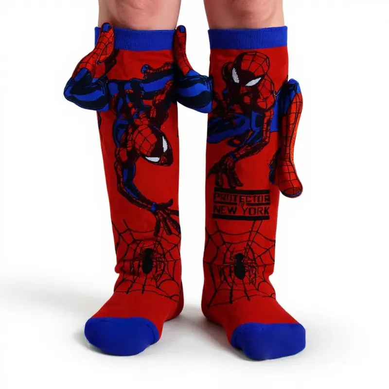 3D Boys Socks  Red with Spiderman Design